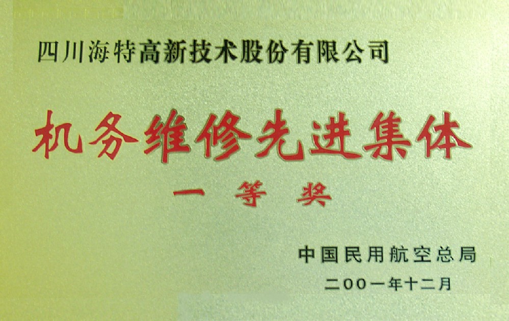 機(jī)務(wù)維修一等獎(jiǎng)2001